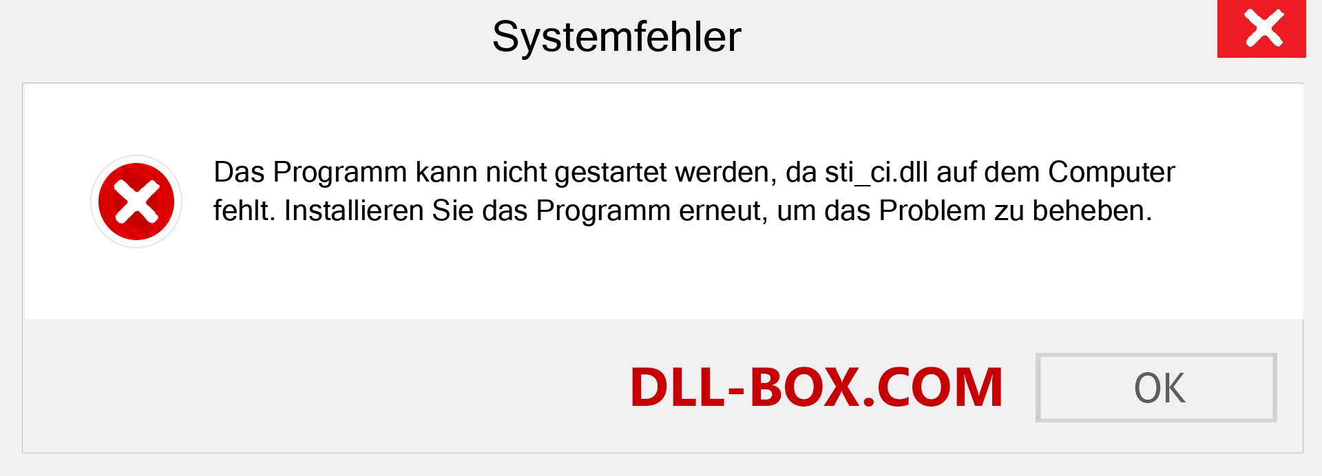 sti_ci.dll-Datei fehlt?. Download für Windows 7, 8, 10 - Fix sti_ci dll Missing Error unter Windows, Fotos, Bildern